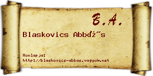 Blaskovics Abbás névjegykártya
